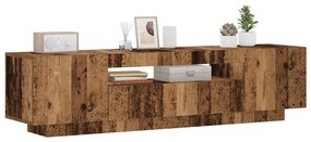 Έπιπλο Τηλεόρασης LED Όψη Παλαιού Ξύλου 160x35x40 εκ.Επεξ. Ξύλο
