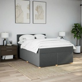 ΚΡΕΒΑΤΙ BOXSPRING ΜΕ ΣΤΡΩΜΑ ΣΚΟΥΡΟ ΓΚΡΙ 140X190 ΕΚ. ΥΦΑΣΜΑΤΙΝΟ 3288976