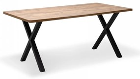 Τραπέζι &quot;MOERA&quot; από MDF/μέταλλο σε χρώμα ακακία/μαύρο 140x80x75