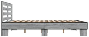 vidaXL Πλαίσιο Κρεβατιού Γκρι Sonoma 200x200 εκ. Επεξ. Ξύλο &amp; Μέταλλο