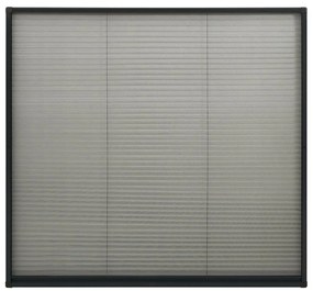 vidaXL Σήτα Παραθύρου Πλισέ Ανθρακί 130 x 100 εκ. από Αλουμίνιο
