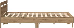 vidaXL Σκελετός Κρεβατιού Artisan Oak 150 x 200 cm Επεξεργασμένο Ξύλο