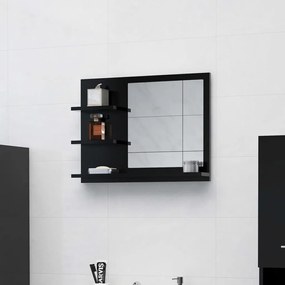 Καθρέφτης Μπάνιου Μαύρος 60 x 10,5 x 45 εκ. Μοριοσανίδα - Μαύρο