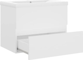 vidaXL Ντουλάπι Μπάνιου με Νιπτήρα Λευκό από Επεξ. Ξύλο