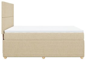 ΚΡΕΒΑΤΙ BOXSPRING ΜΕ ΣΤΡΩΜΑ ΚΡΕΜ 140X200 ΕΚ. ΥΦΑΣΜΑΤΙΝΟ 3294377