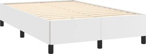 vidaXL Πλαίσιο Κρεβατιού χωρίς στρώμα Λευκό 120x190 εκ.Συνθ. Δέρμα