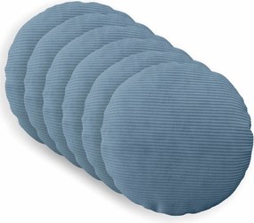 vidaXL Κάλυμμα Μαξιλαριού 6 pcs HEERLEN Μπλε Ø 60 cm κορντουρόι