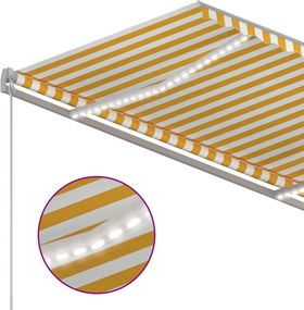 vidaXL Χειροκίνητη τέντα με ηλιακό LED 3 x 2,5 m