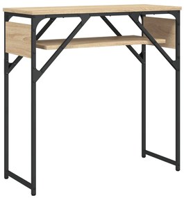 Τραπέζι Κονσόλα με Ράφι Sonoma Δρυς 75x30x75 εκ. Επεξεργ. Ξύλο - Καφέ