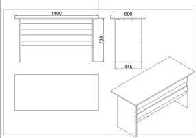 Σετ Επίπλων Γραφείου - Set Vo19-Ba - Χρώμα Ανθρακί Μπαρόκ