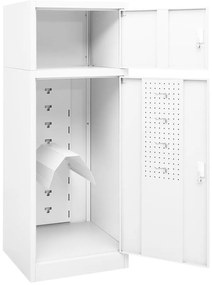 vidaXL Ντουλάπα για Σέλα Λευκό 53 x 53 x 140 εκ. Ατσάλινο
