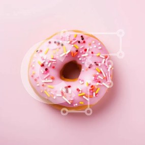 Σετ των 2 Intra Συλλεκτικό Ξύλινο Παζλ Plywood  4mm - Ροζ παγωμένο ντόνατ με ψεκασμούς Σε Ξύλινο Κουτί - Διαστάσεις: 10x10 cm – 25 κομμάτια