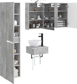 vidaXL Σετ Επίπλων Μπάνιου 5 pcs Γκρι Σκυροδέματος