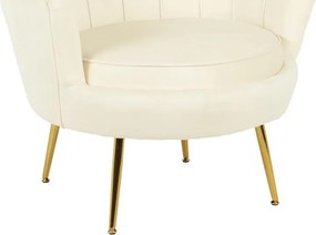 Πολυθρόνα Daimon βελούδο σε λευκό-χρυσό απόχρωση 79x74x78εκ 79x74x78 εκ.