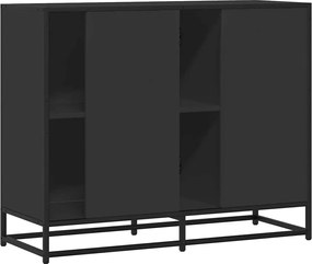 vidaXL Συρταριέρα Μαύρη 92x35x76 εκ. από Επεξεργασμένο Ξύλο