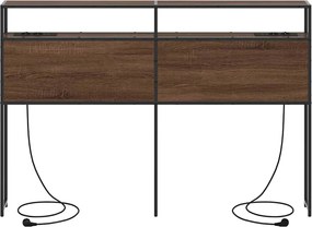 vidaXL Κεφαλάρι Αποθήκης με ράφι Καφέ δρυς 120 cm Επεξεργασμένο ξύλο