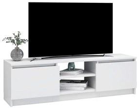 Έπιπλο Τηλεόρασης Γυαλιστερό Λευκό 120x30x35,5 εκ. Μοριοσανίδα - Λευκό