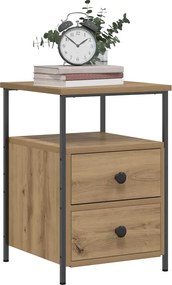 vidaXL Κομοδίνο τεχνίτης Δρυς 34x35,5x50 εκ. από Επεξεργασμένο Ξύλο