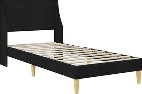 vidaXL Σκελετός κρεβατιού με στρώμα Μαύρο 90 x 190 cm ύφασμα