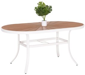 Τραπέζι κήπου TELAMO Οβάλ Αλουμίνιο Λευκό με Polywood 160X90Χ73,5Υ εκ. 160x90x73.5 εκ.