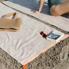 Πετσέτα Θαλάσσης Palm Beach Orange White Fabric Θαλάσσης 80x160cm 100% Βαμβάκι