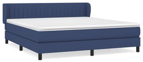 vidaXL Κρεβάτι Boxspring με Στρώμα Μπλε 160x200 εκ. Υφασμάτινο