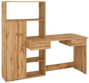 Γραφείο με Βιβλιοθήκη Ρουστίκ TORNADO 160x60x147