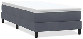 vidaXL Κρεβάτι Boxspring χωρίς Στρώμα Σκούρο Γκρι 90x220 εκ. Βελούδινο