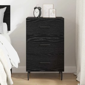 vidaXL Κομοδίνο Μαύρη Οξυά 40 x 40 x 66 εκ. Επεξεργασμένο Ξύλο