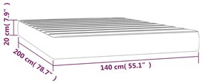 Στρώμα με Pocket Springs Μπλε 140x200x20 εκ. Υφασμάτινο - Μπλε