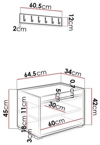 Σετ διαδρόμου Trenton 141, 65x34cm, 23 kg, Άσπρο, Οικολογικό δέρμα, Πλαστικοποιημένη μοριοσανίδα, Εντοιχισμένη, Τοίχου | Epipla1.gr