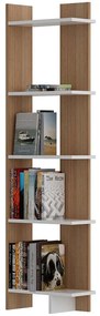 Βιβλιοθήκη Als 875ZNA3605 45x22x170cm Teak-White