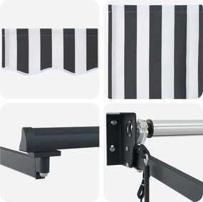 vidaXL Ηλεκτρικό Αναδιπλούμενο Σκίαστρο Γκρι και Λευκό 2,5 x 2 m