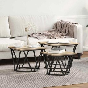 vidaXL Τραπεζάκι σαλονιού 3 pcs Δρύς Sonoma