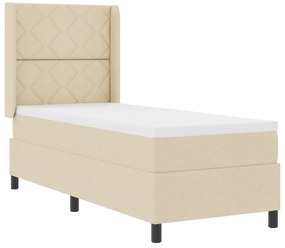 vidaXL Κρεβάτι με Βάση και Στρώμα & LED Κρεμ 80x200 εκ. Ύφασμα