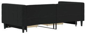 vidaXL Καναπές Κρεβάτι Συρόμενος Μαύρο 90x190 εκ. Βελούδο &amp; Συρτάρια