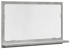 Καθρέφτης Μπάνιου Γκρι Σκυροδέματος 60x11x37 εκ. Επεξ. Ξύλο - Γκρι