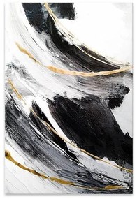 Πίνακας σε καμβά Golden And Silver Reflections" ψηφιακής εκτύπωσης 50x75x3εκ." GP033-0082 Megapap GP033-0082
