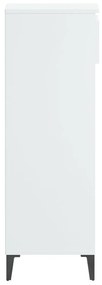 Παπουτσοθήκη Γυαλιστερή Λευκή 40x36x105 εκ. Επεξεργασμένο Ξύλο - Λευκό