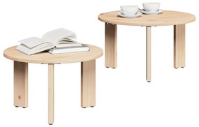 vidaXL Σετ Τραπεζιού Για Καφέ 2 pcs Φυσικό 47.5 x 47.5 x 27 εκ.