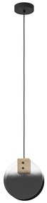 Φωτιστικό Οροφής Millena 390141 Φ22x150cm 1xE27 40W Black-Clear Eglo Steel,Glass