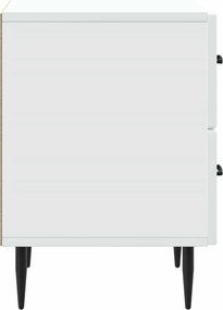 vidaXL Κομοδίνο 2 τεμ. Λευκό 43 x 34,5 x 47,5 εκ Επεξεργασμένο Ξύλο