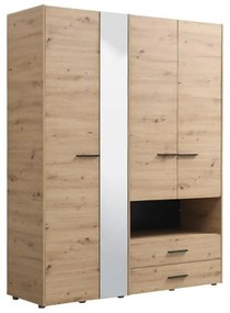 Ντουλάπα Leon 4K2FO Artisan Oak 161x55x205.5 εκ. 161x55x205.5 εκ.