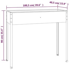 Ζαρντινιέρα Ανθρακί 100,5 x 40,5 x 90 εκ. Γαλβανισμένος Χάλυβας - Ανθρακί