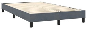 Κρεβάτι Boxspring με Στρώμα Σκούρο Γκρι 160x210 εκ. Βελούδινο - Γκρι