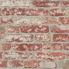 Αυτοκόλλητη Ταπετσαρία Stuccoed Dark Red Brick Peel KAL.RMK9036