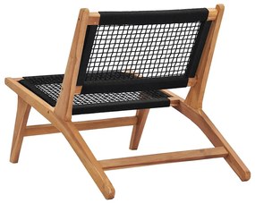 vidaXL Σεζλόνγκ με Υποπόδιο από Μασίφ Ξύλο Teak και Σχοινί