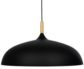 GloboStar VALLETE BLACK 01259 Μοντέρνο Κρεμαστό Φωτιστικό Οροφής Μονόφωτο 1 x E27 Μαύρο Μεταλλικό Καμπάνα Φ60 x Y35cm - 01259