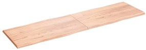 vidaXL Επιφ Τραπεζιού Αν Καφέ 220x60x(2-4)εκ.Ακατέργ. Μασίφ Ξύλο Δρυός