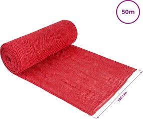 vidaXL Ρολό από Τζute 100 x 5000 εκ Κόκκινο
